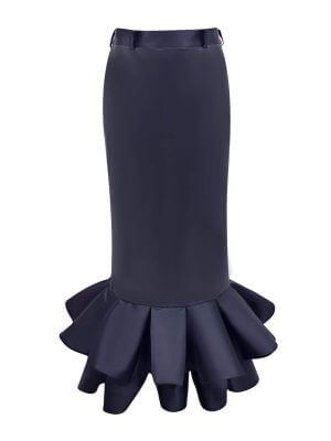 2madison Avenue Signature Black Floral Skirt In Vegan Leather