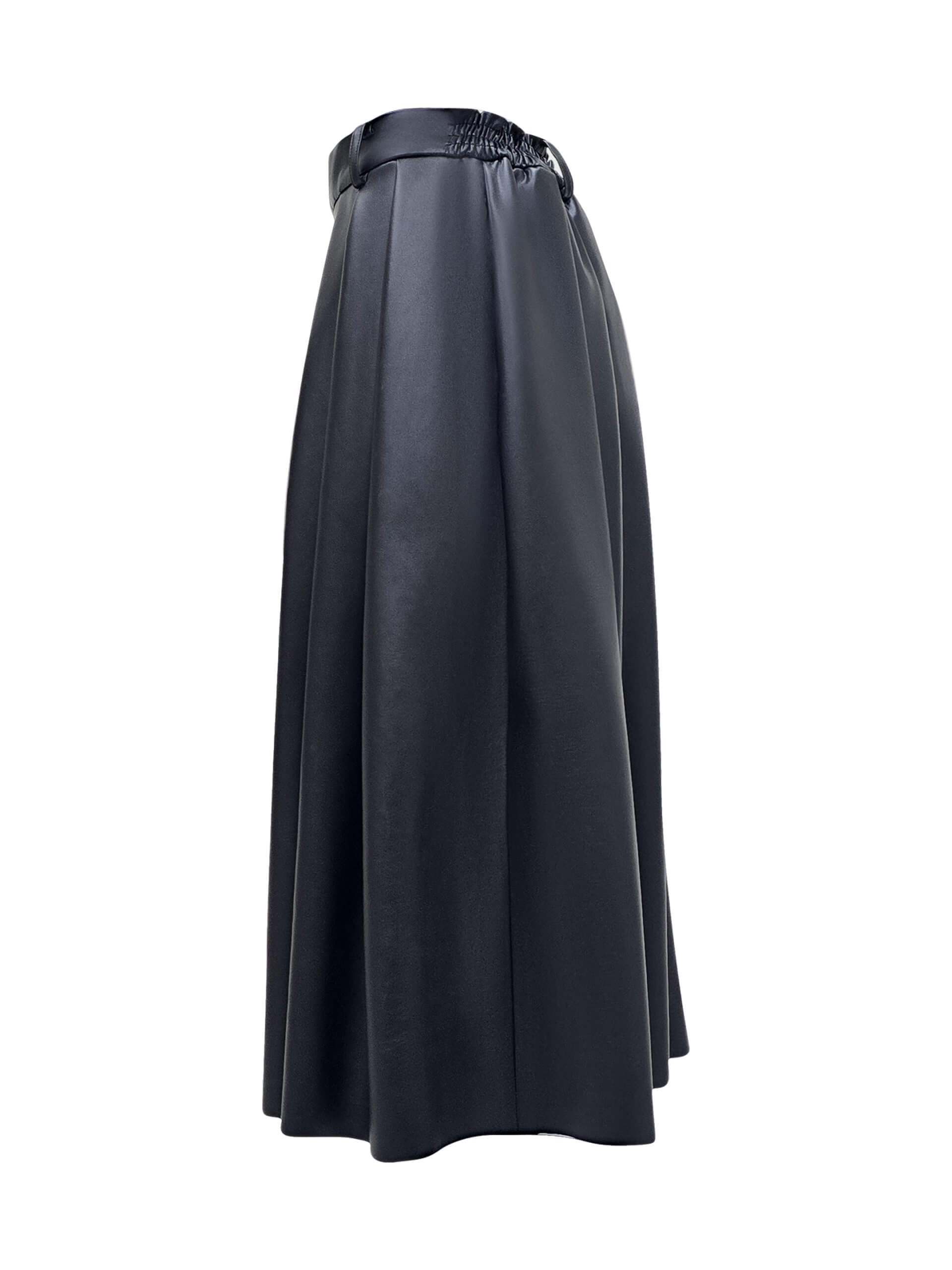 2madison Avenue Signature Black Fancy Ball Medium Skirt In Vegan Leather - Image 4