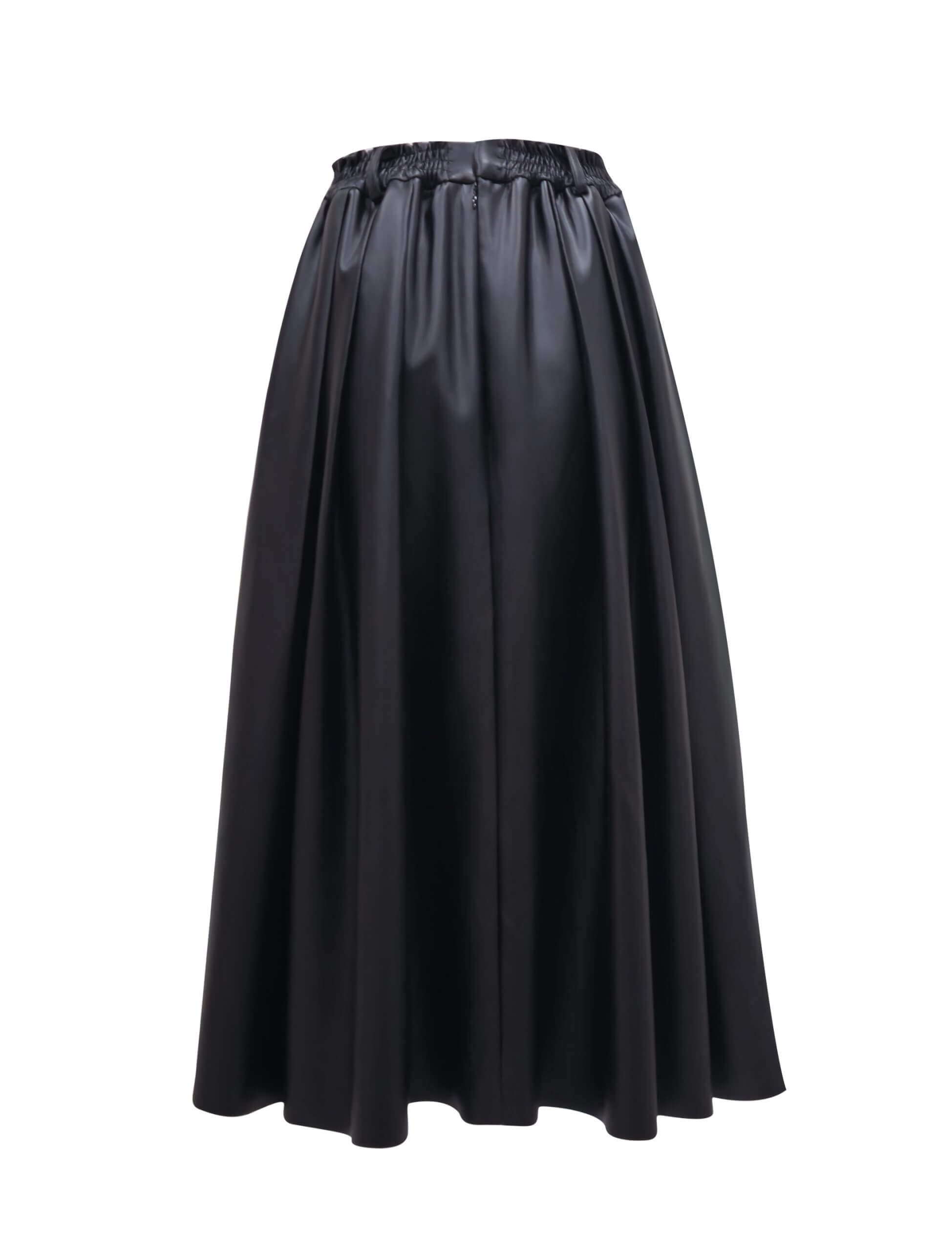 2madison Avenue Signature Black Fancy Ball Medium Skirt In Vegan Leather - Image 3