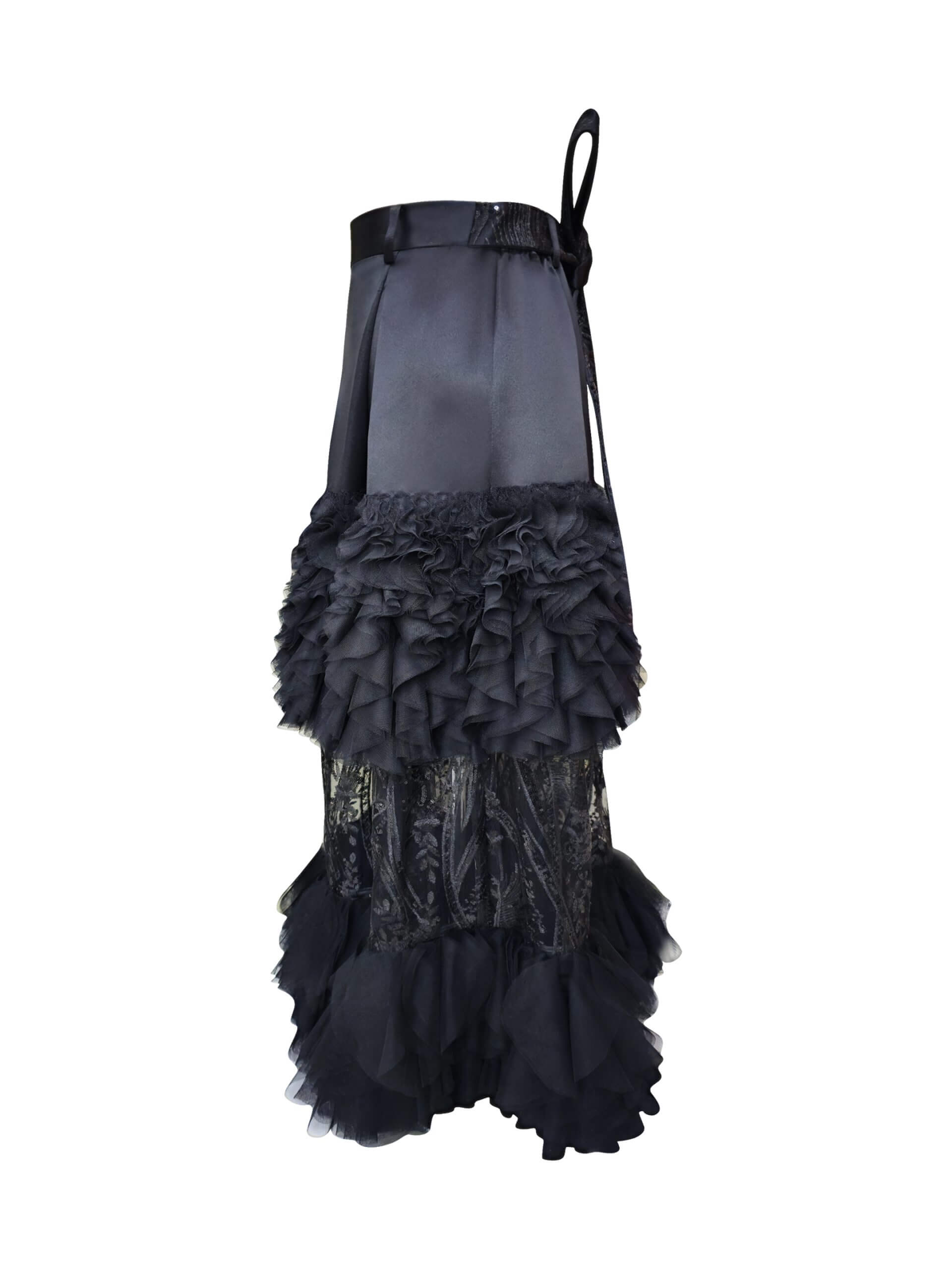 2madison Avenue Signature Black Jennifer Long Ball Tulle Lace Skirt - Image 4