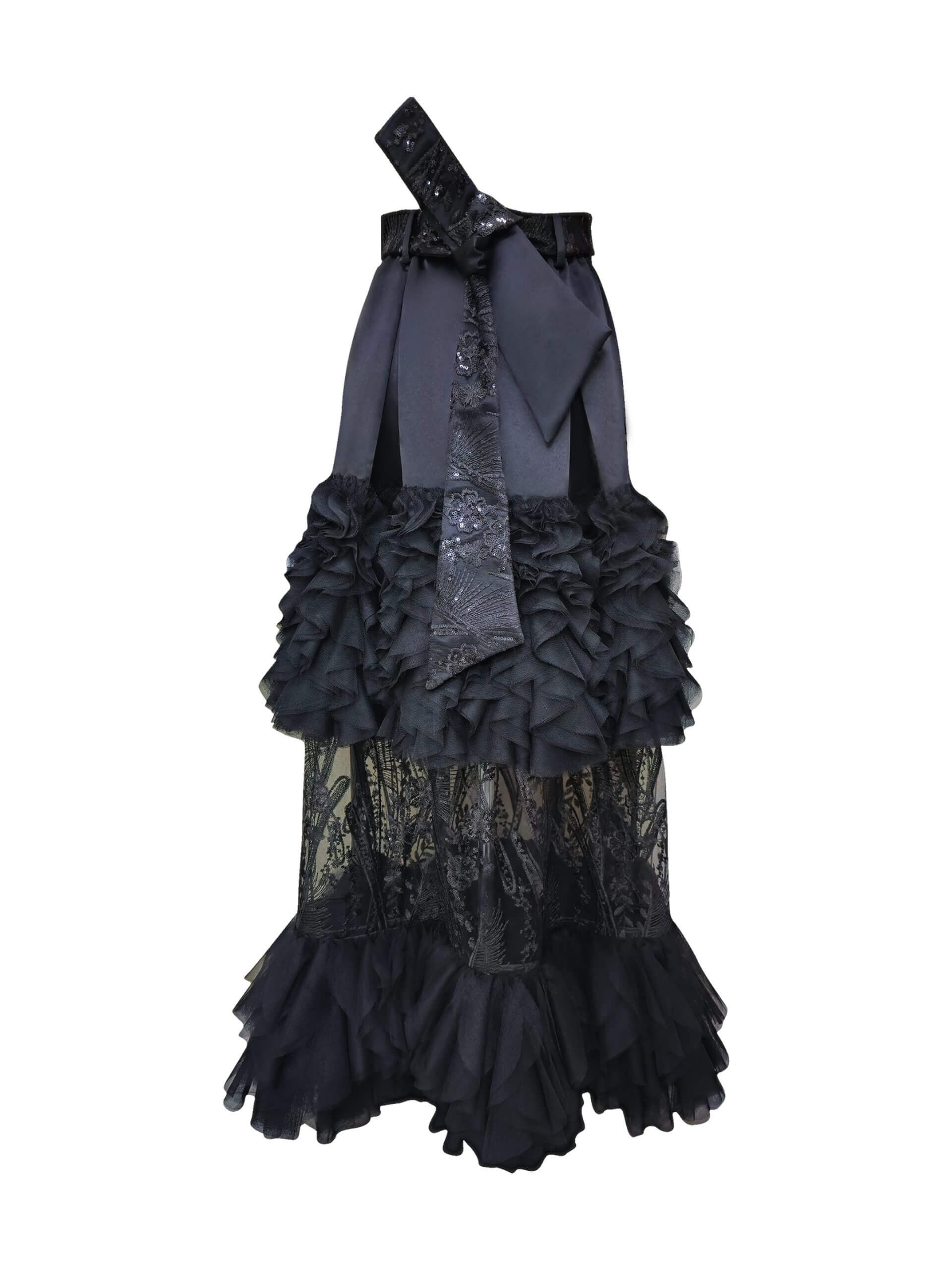 2madison Avenue Signature Black Jennifer Long Ball Tulle Lace Skirt - Image 3