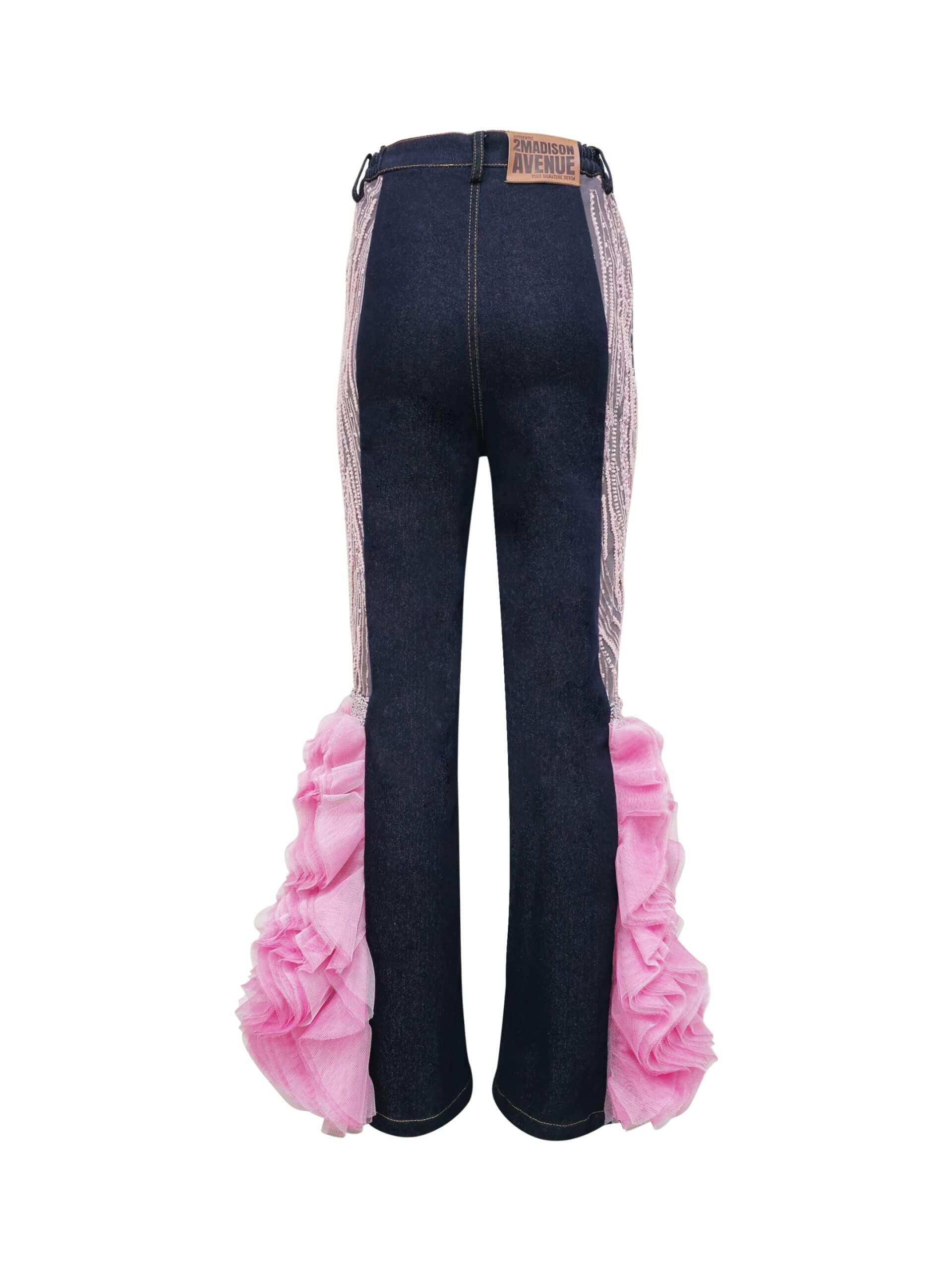 2madison Avenue Timeless Pieces Denim Lydia Pant In Pink Lace - Image 3