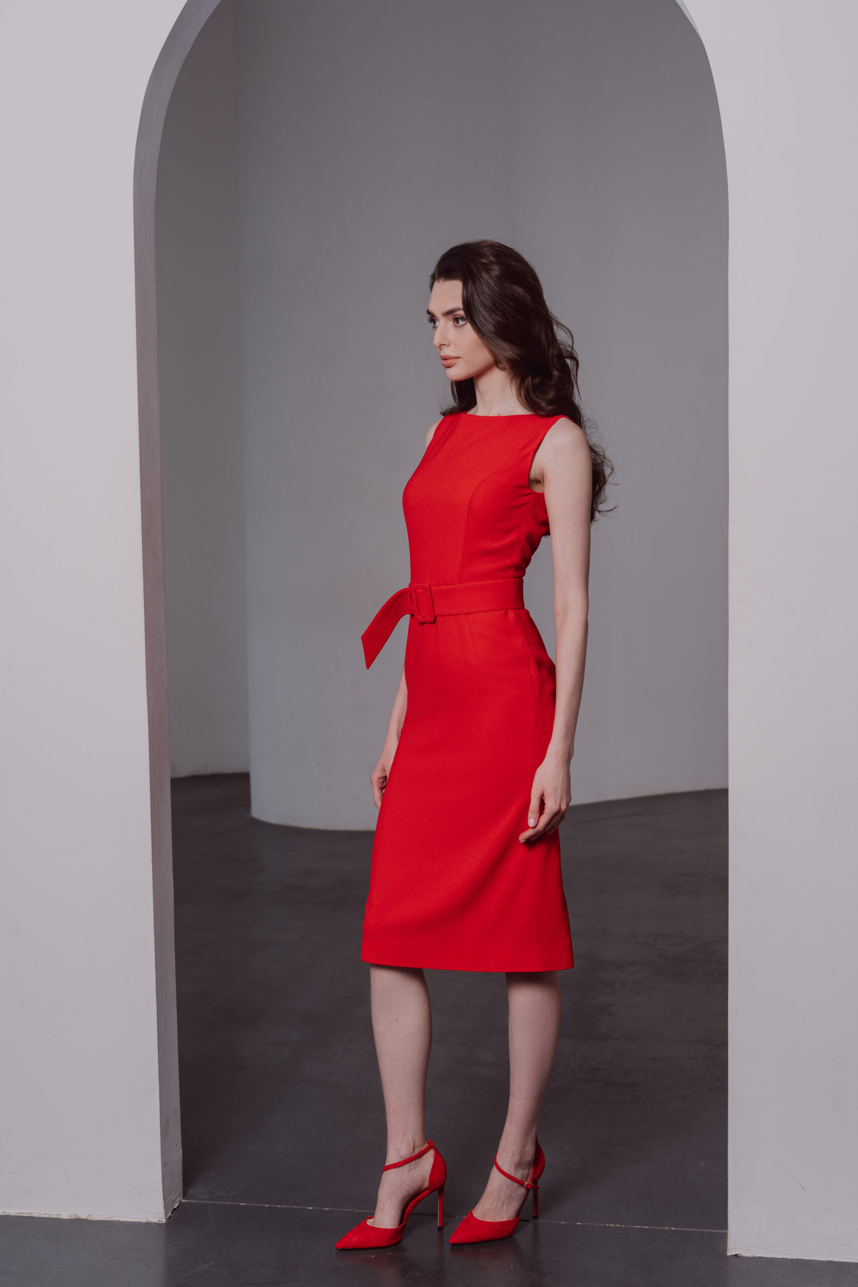 ANASTASIIA IVANOVA Red Midi Dress - Image 4