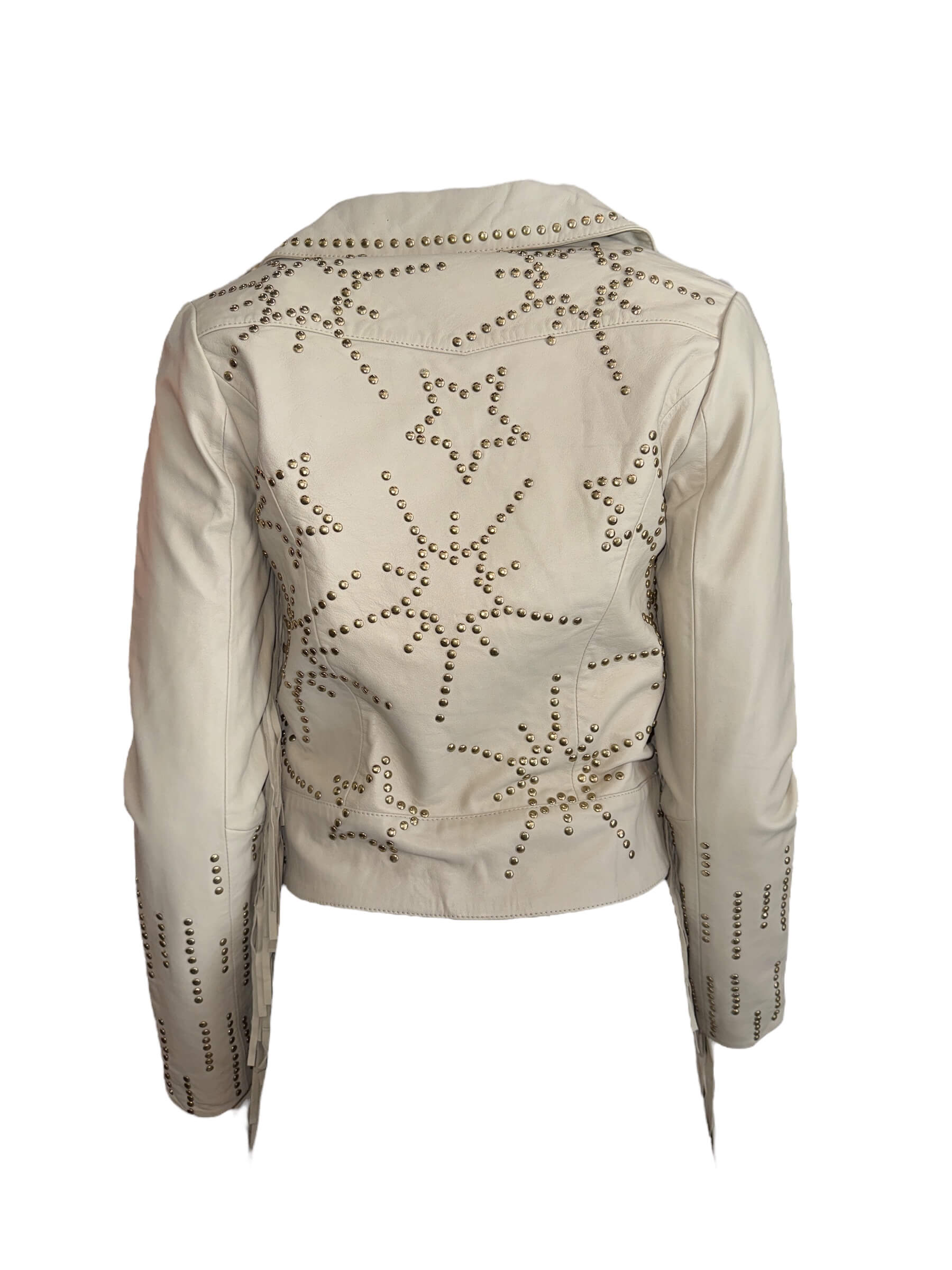 Any Old Iron Ivory/Cream Biker Jacket Jacket/Blazer - Image 3
