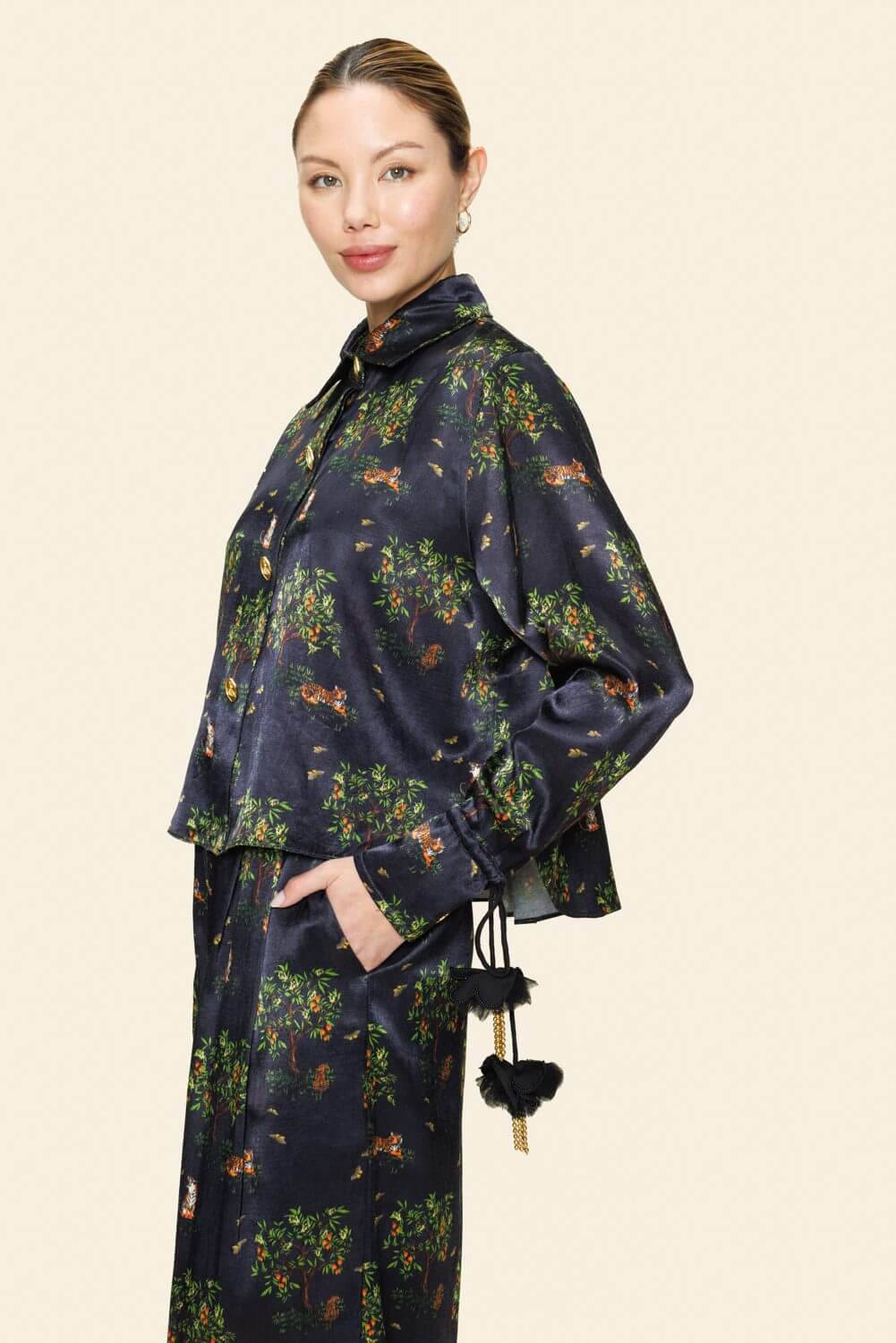 Ashaki Black Button Up Top - Image 2