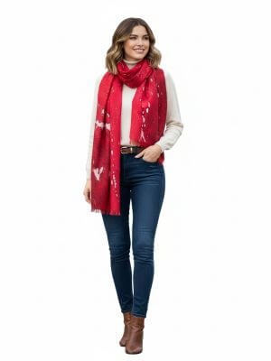 Red organic scarf