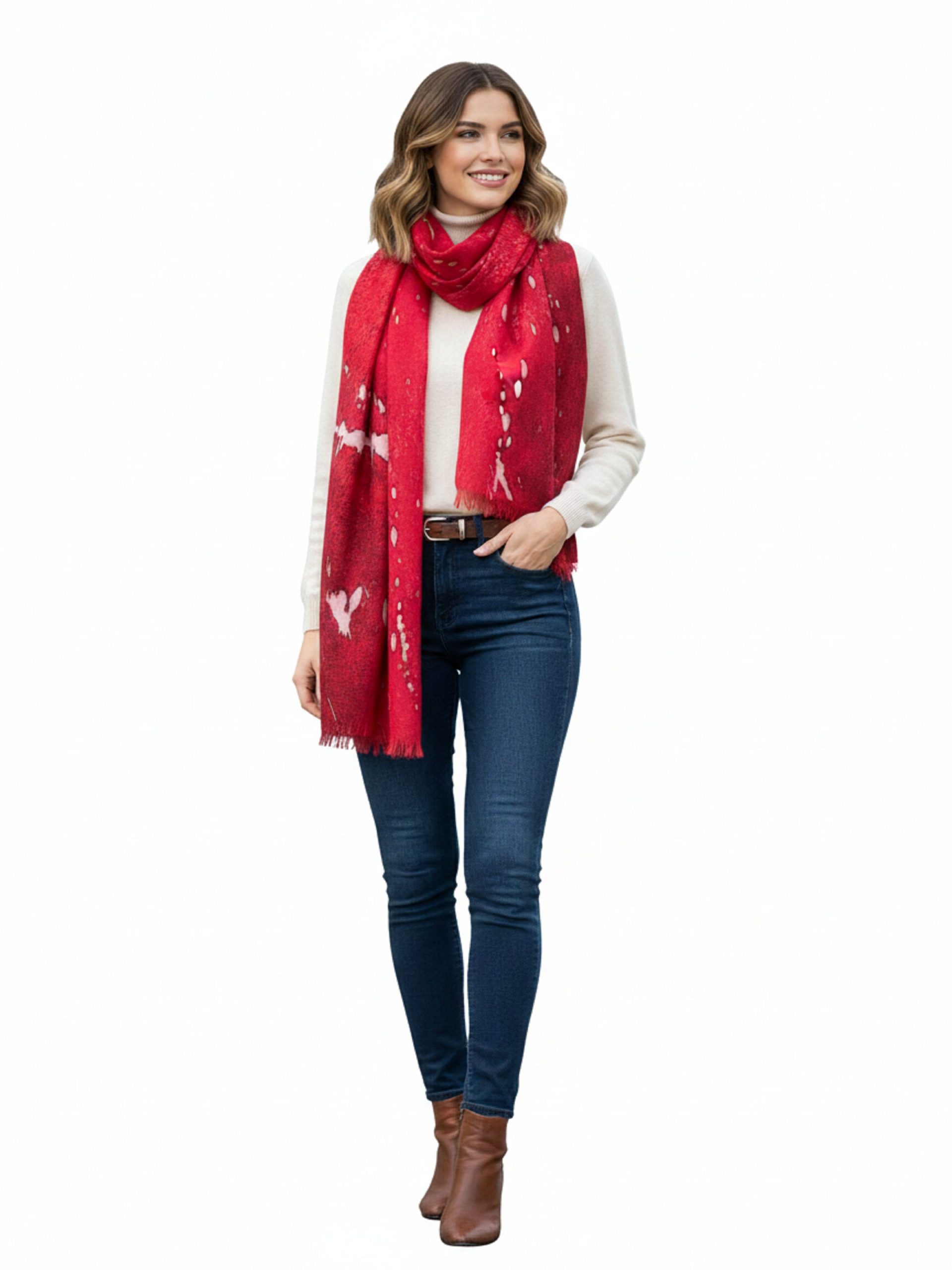 Red organic scarf