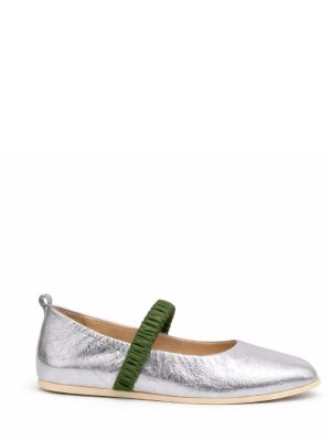 ATHENARA By MARCELA HERNANDEZ Silver Ballet Flat