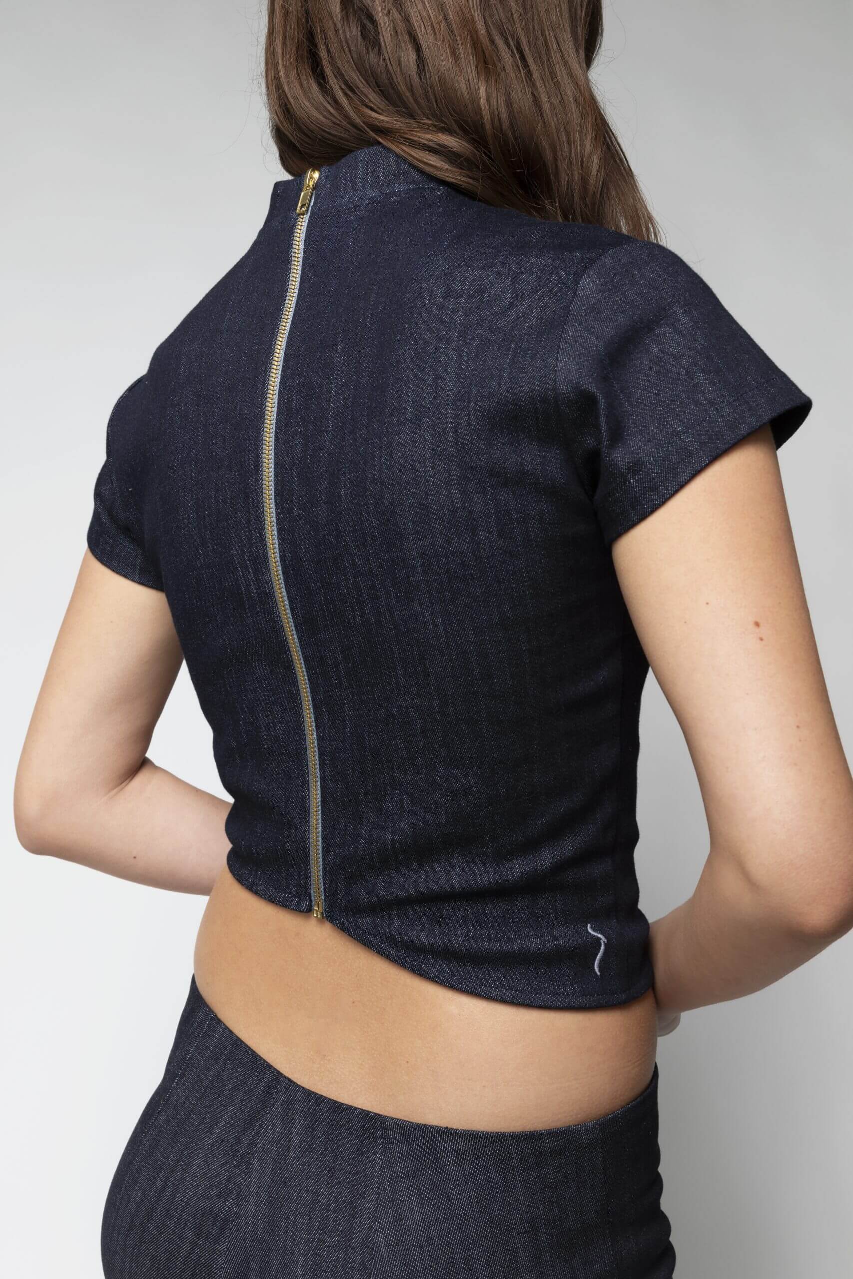 Back Bone Society Blue Cropped Top - Image 7