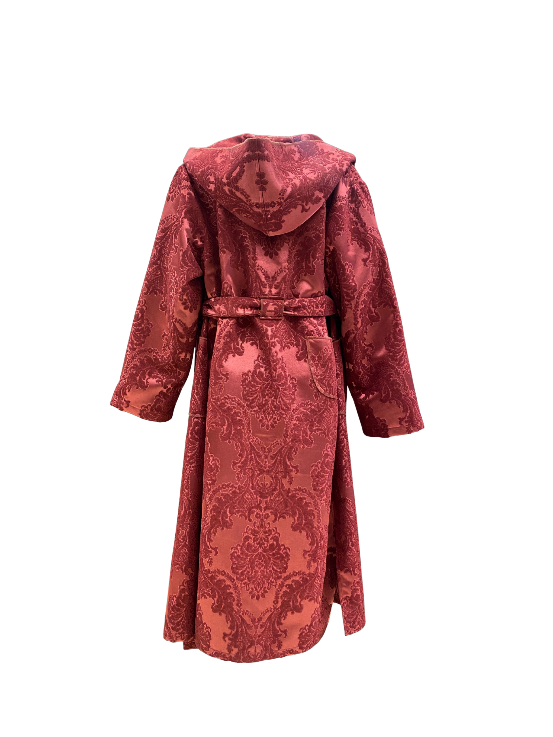 Bobo Marché Burgundy Long Hooded Long Coat - Image 3
