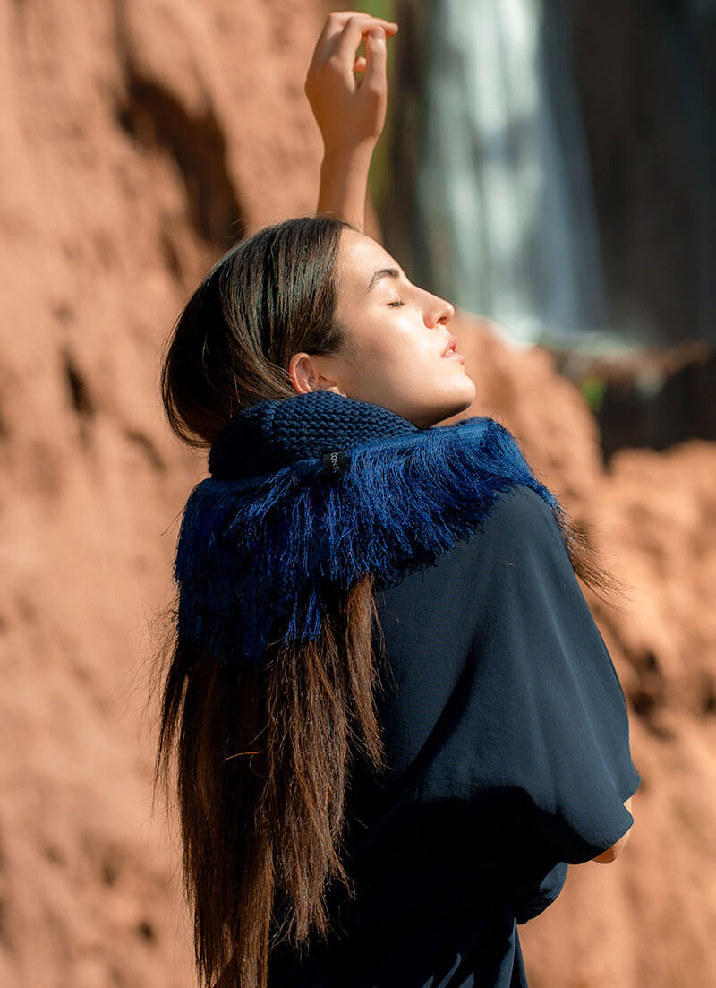 CONSTASY SAPPHIRE LUXE FRINGE SNOOD - Image 3