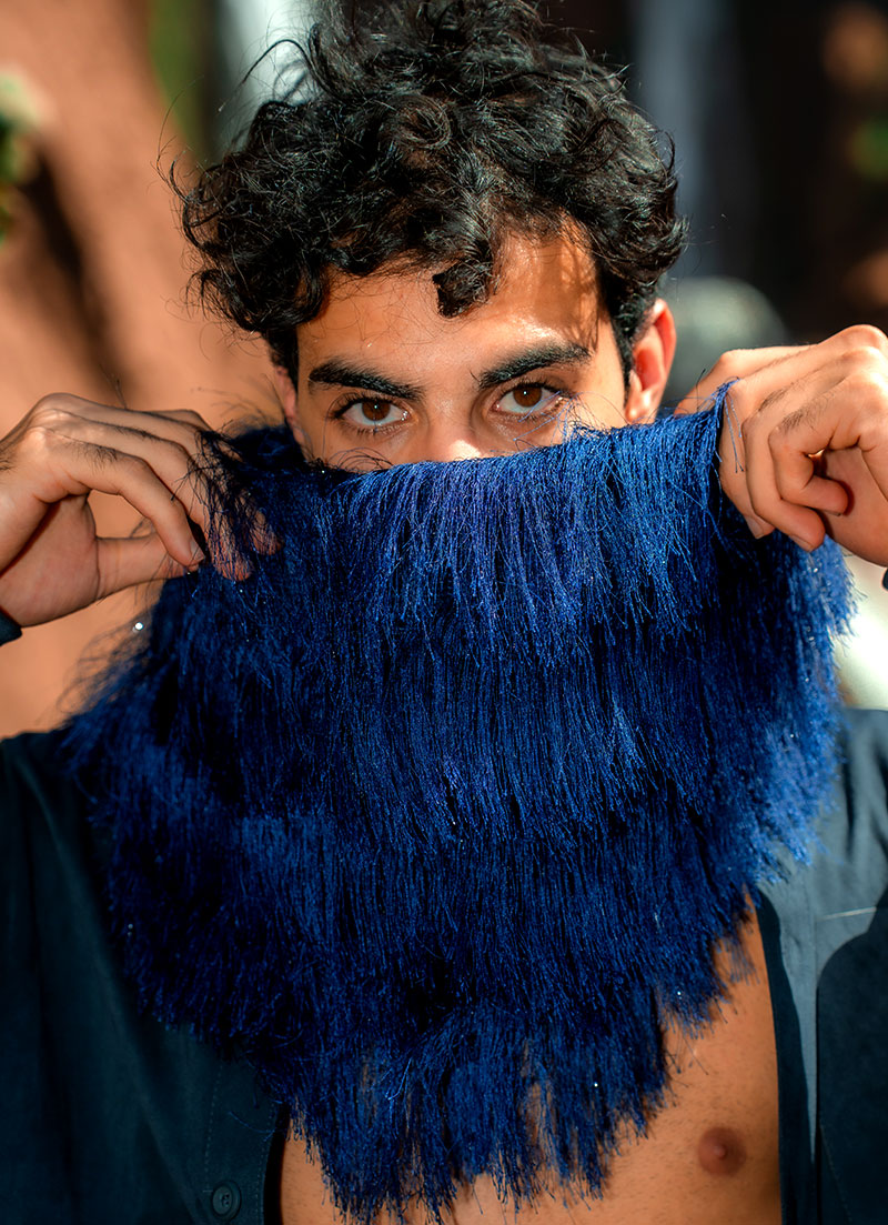 CONSTASY SAPPHIRE LUXE FRINGE SNOOD - Image 2