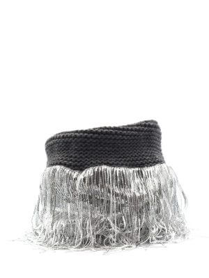 CONSTASY SILVER SPARK SEQUIN FRINGE SNOOD