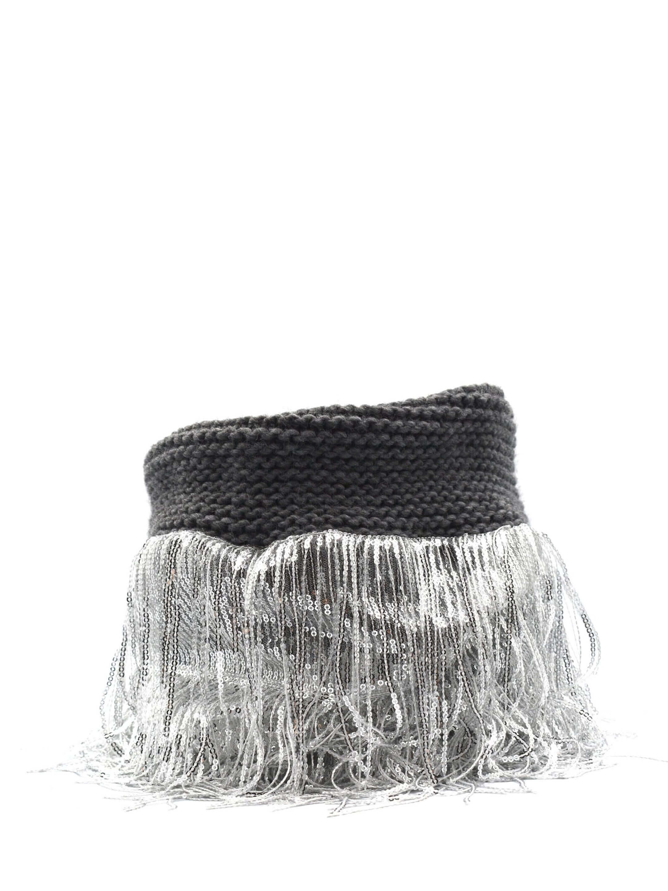 CONSTASY SILVER SPARK SEQUIN FRINGE SNOOD
