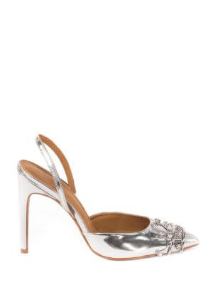 Crown Silver High Heel Pump