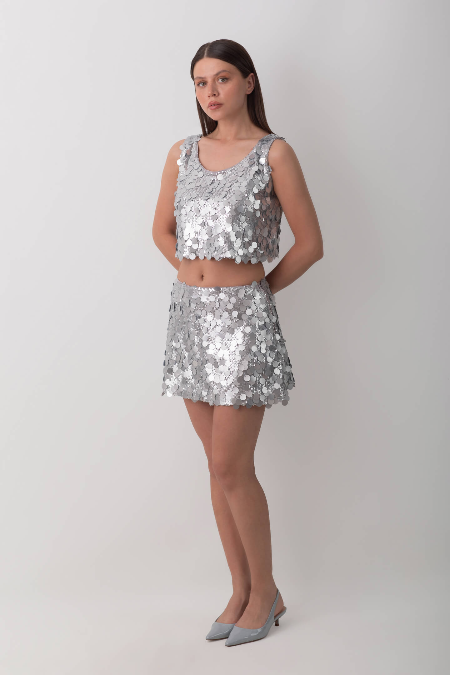 Deuniq Silver Mini Skirt - Image 3