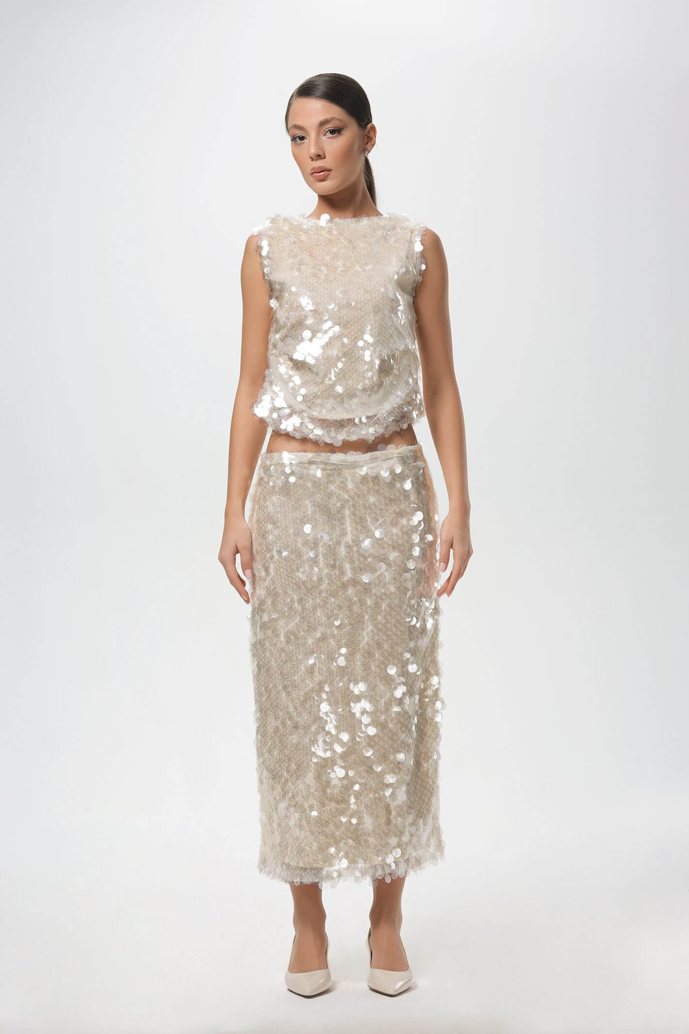 Deuniq Ivory/Cream Midi Skirt - Image 3