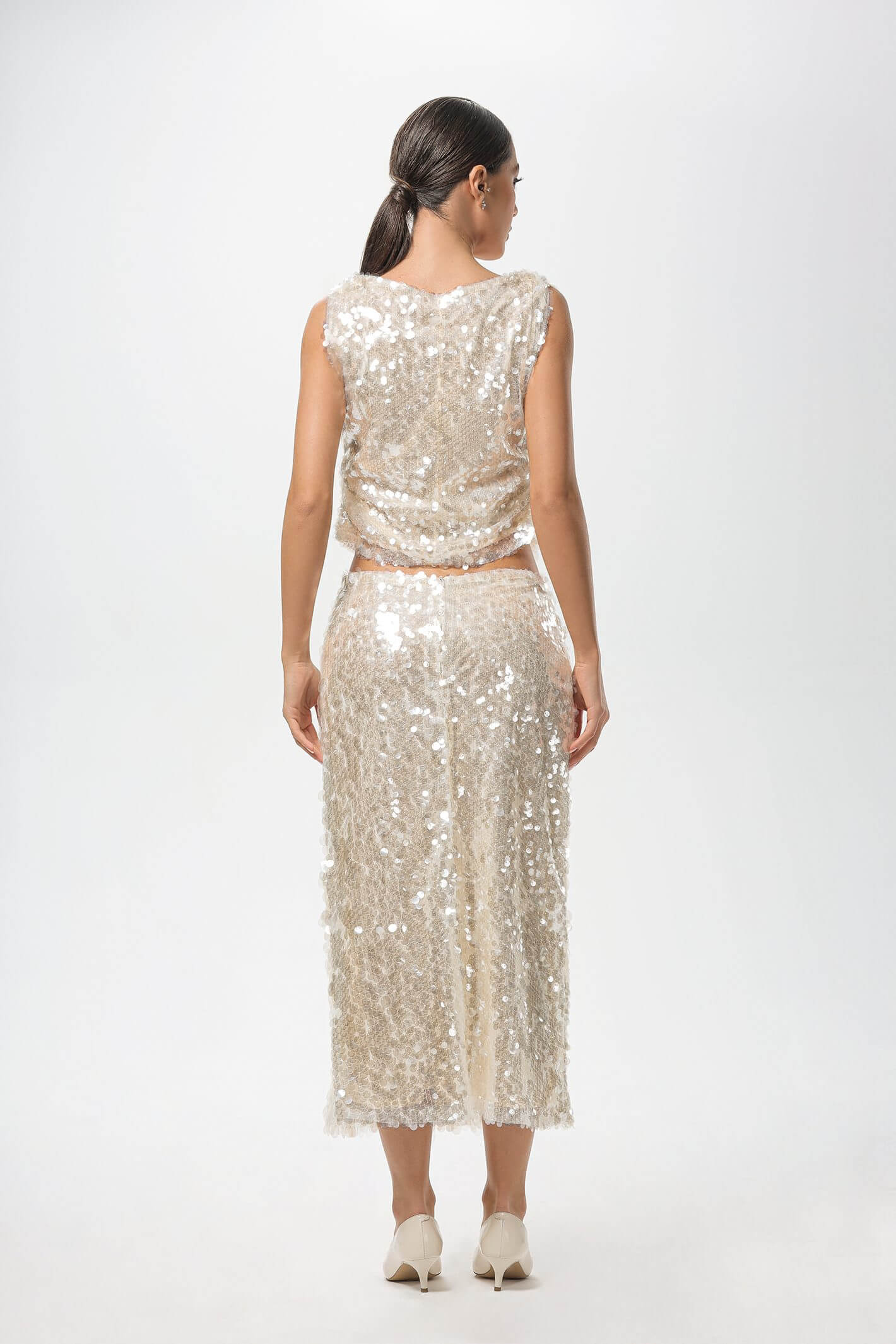 Deuniq Ivory/Cream Midi Skirt - Image 5