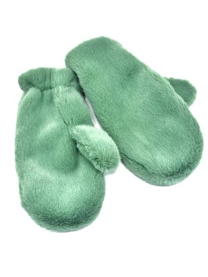 ELENA RUDENKO fur mittens salt green