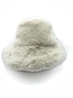 ELENA RUDENKO fur panama hat off white