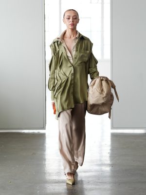 ELENA RUDENKO Olive Green Abby Blouse