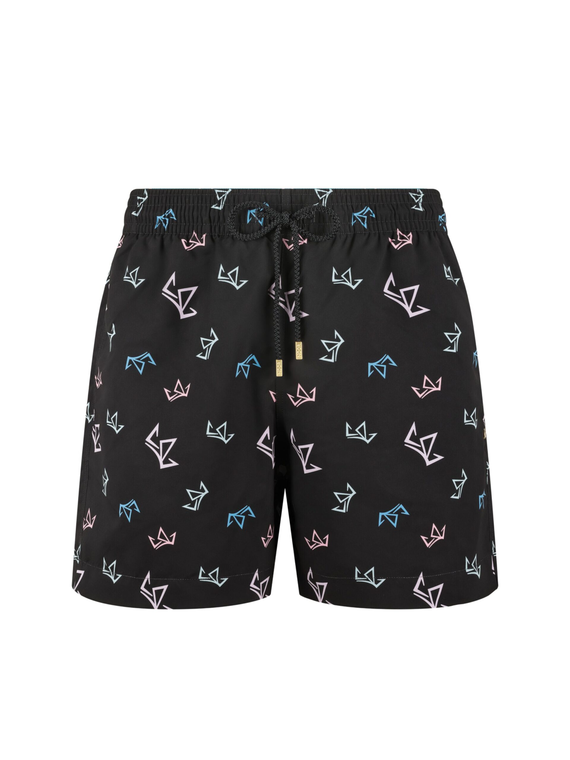 ELI NOOR DESIGN Swim Shorts End Style In Jet Black With Crowns - Image 7