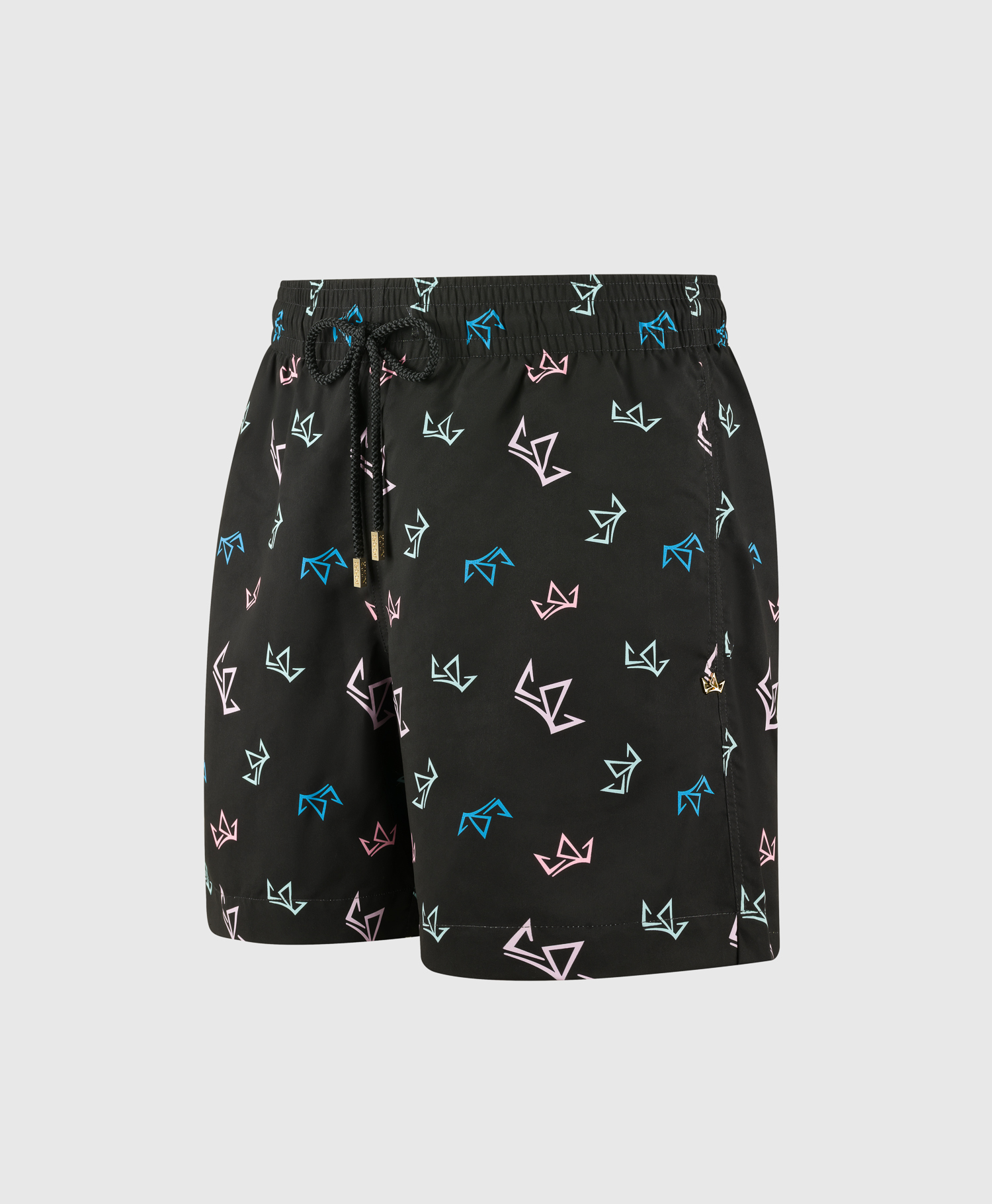 ELI NOOR DESIGN Swim Shorts End Style In Jet Black With Crowns - Image 4