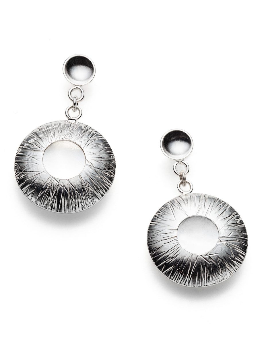 Exuberant Oculus Sterling Silver Dangle Earrings