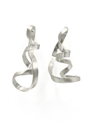 Archi long earrings in sterling silver made by Francisca Rendic FR Art jewellery Australia