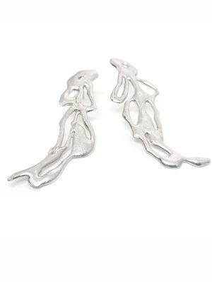 flow earrings Sterling silver made by Francisca Rendic FR Art Jewellery Sydney Australia