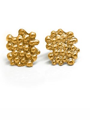 perlas earrings gold plated in sterling silver made by Francisca Rendic FR Art jewellery Australia