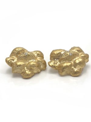 pine earrings gold plated Sterling silver made by Francisca Rendic FR Art Jewellery Sydney Australia