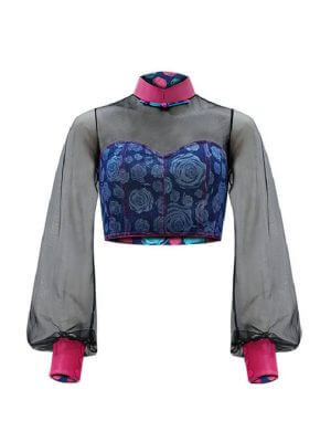 Sparkle Collection Blue Cropped Top
