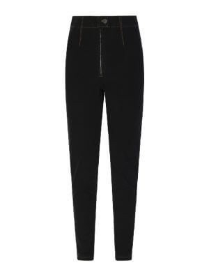 Circular Path Black Skinny Leg Pants