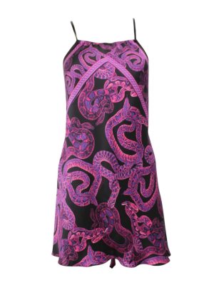 MONZLAPUR Animal Print Magenta Evening Dress