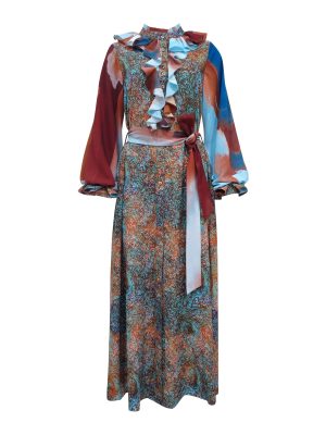 2madison Avenue Bonita AP Blue Brown Romanza Long Dress