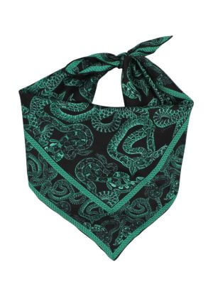 MONZLAPUR Animal Print Silk Scarf Green Large