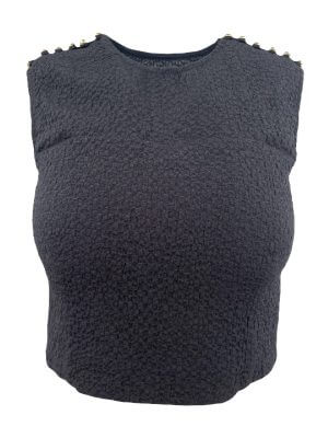 ELENA RUDENKO black clinked convertible crop top