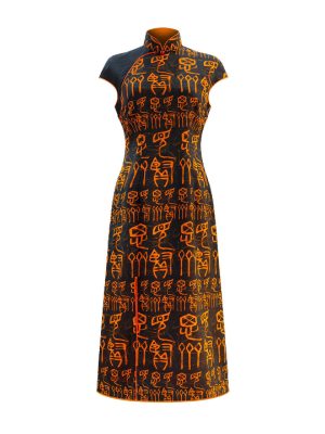 Sparkle Collection Orange Midi Dress