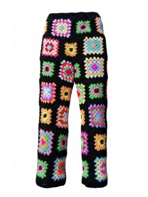 Rainbowdropz Crochet Black Wide Leg Pants