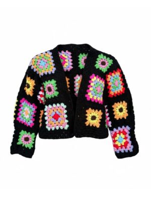 Rainbowdropz Crochet Black Cardigans Hoodie/Sweatshirt/Sweater
