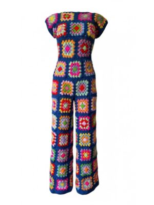 Rainbowdropz Crochet Blue Romper Jumpsuit