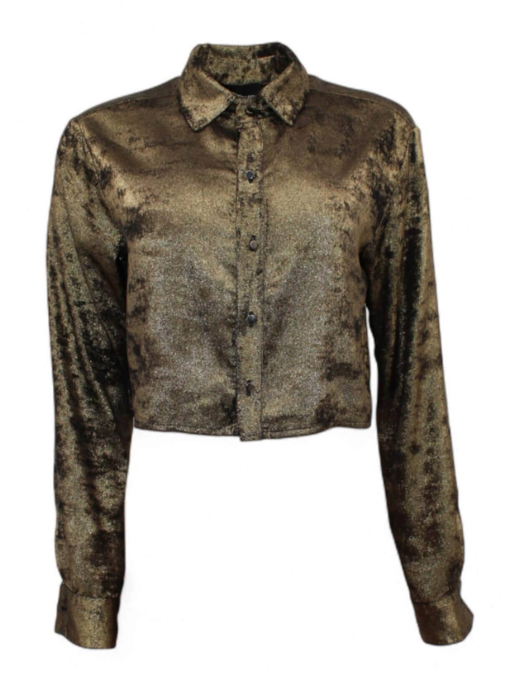 MONZLAPUR Gold Cropped Top