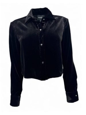 MONZLAPUR Black Button Up Top