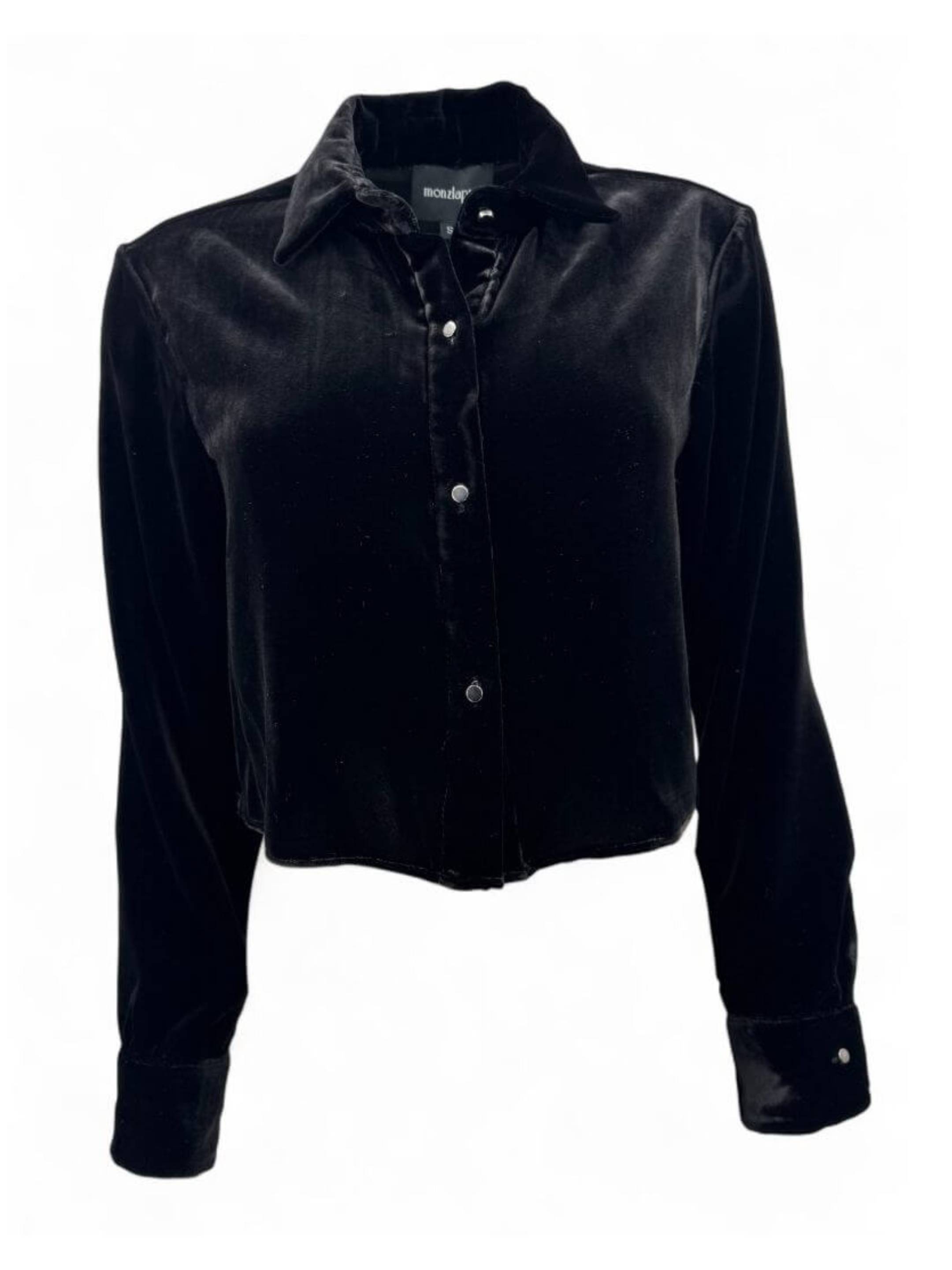MONZLAPUR Black Button Up Top