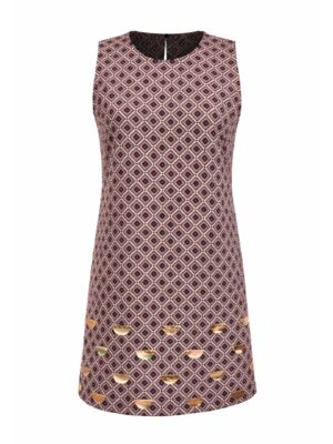 NEON RABBIT Geometric Print Mini Dress