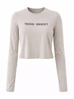 Tennis Dropout Essential Fog Cropped Long Sleeve