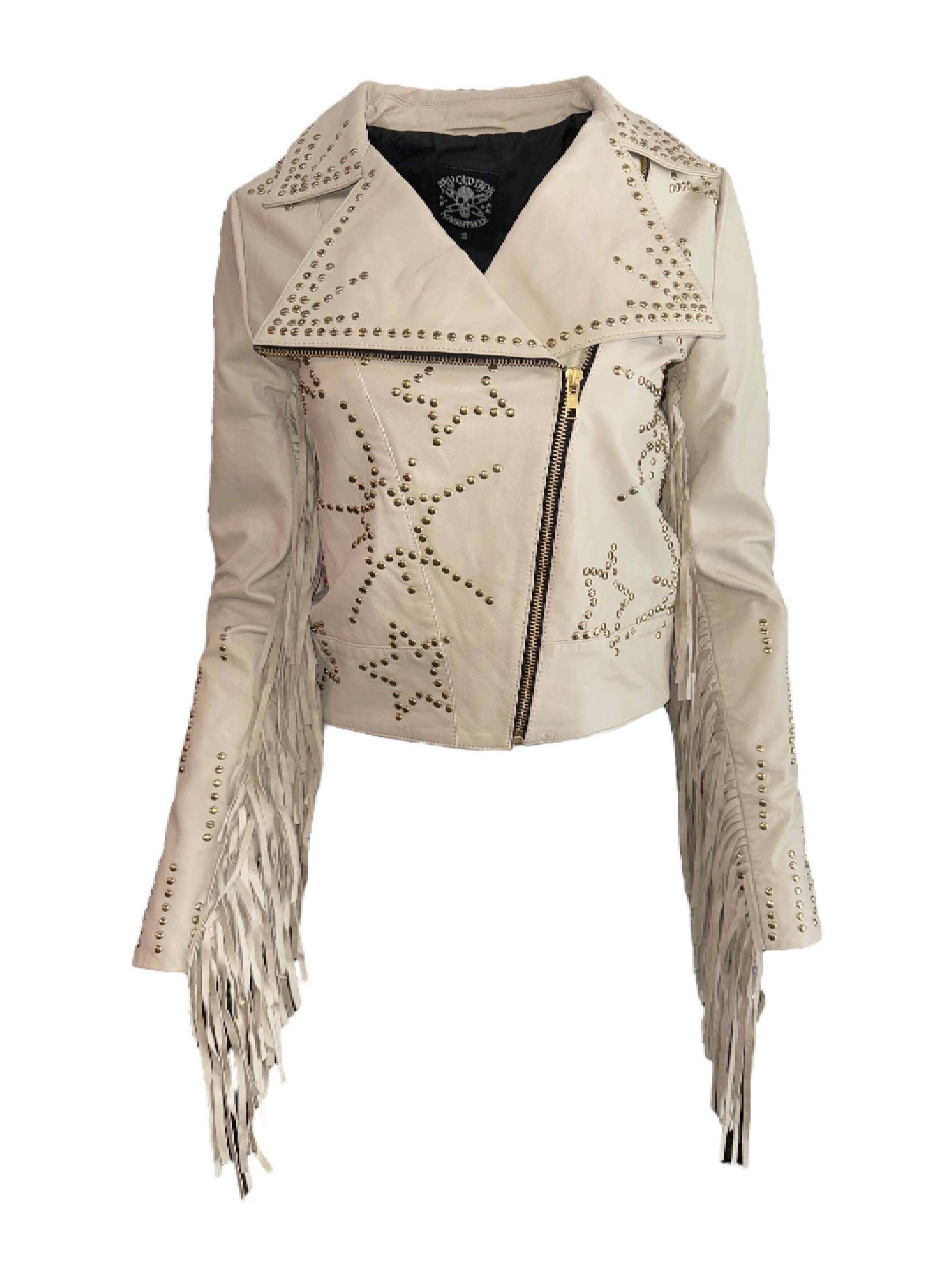 Any Old Iron Ivory/Cream Biker Jacket Jacket/Blazer