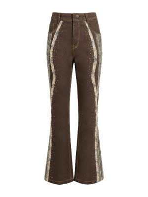 2madison Avenue Bonita Signature Denim Bell Botom Pant With Sequin