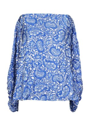 Silai The Label Blue Boatneck Top